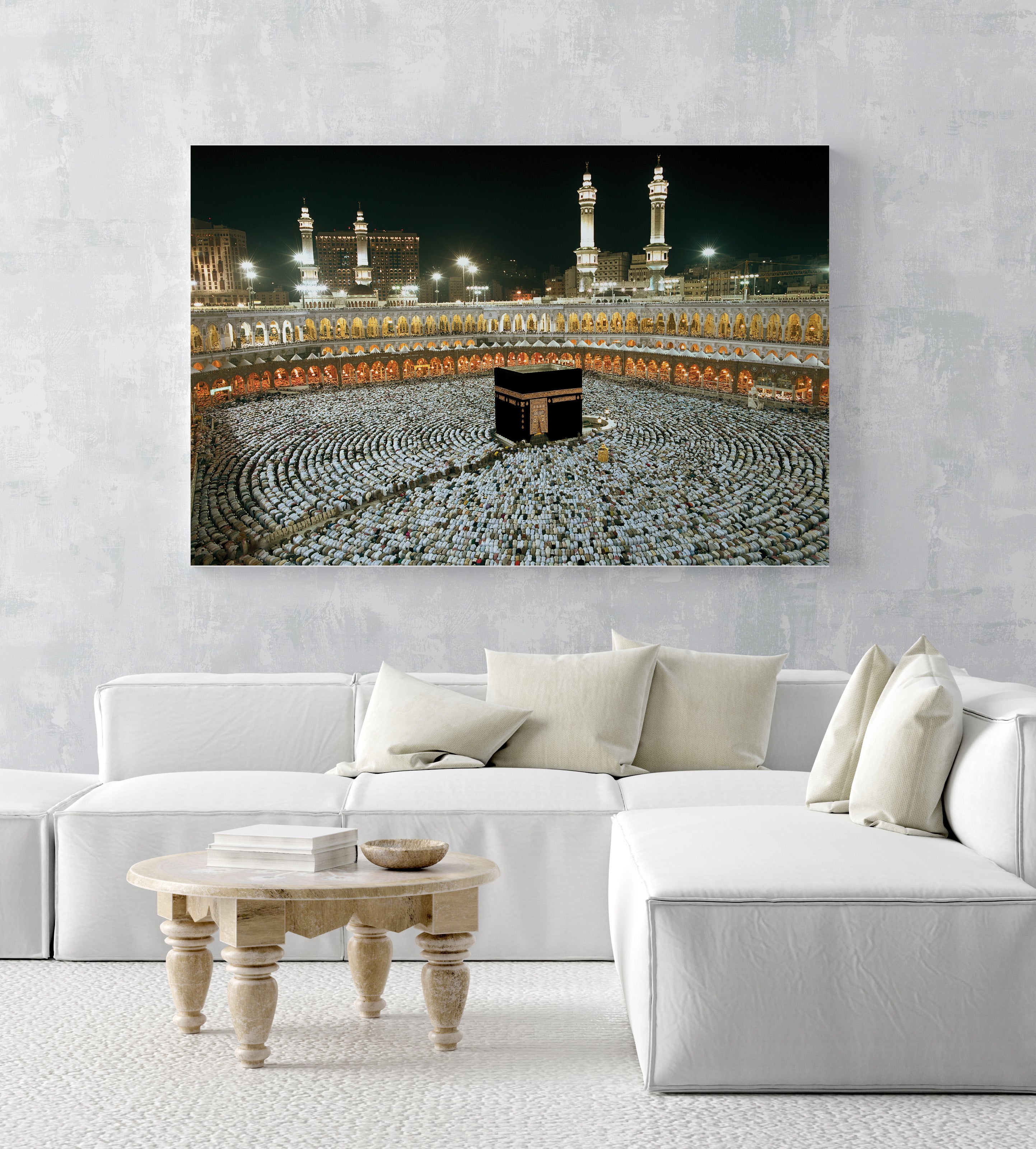 Kaaba At Night Islamic Canvas Art - Peaceful Arts UK