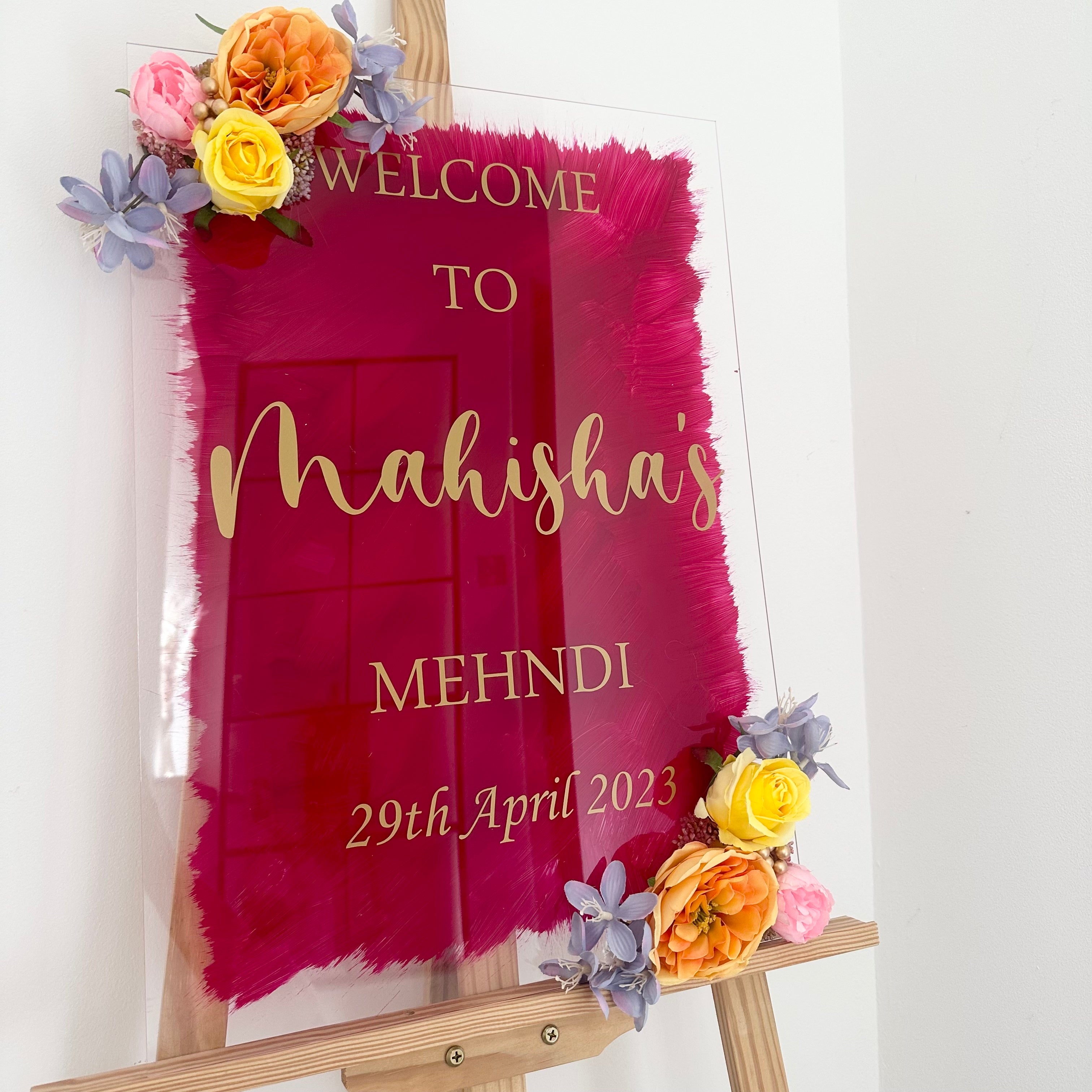 Personalised Mehndi Welcome Sign - Peaceful Arts ltd