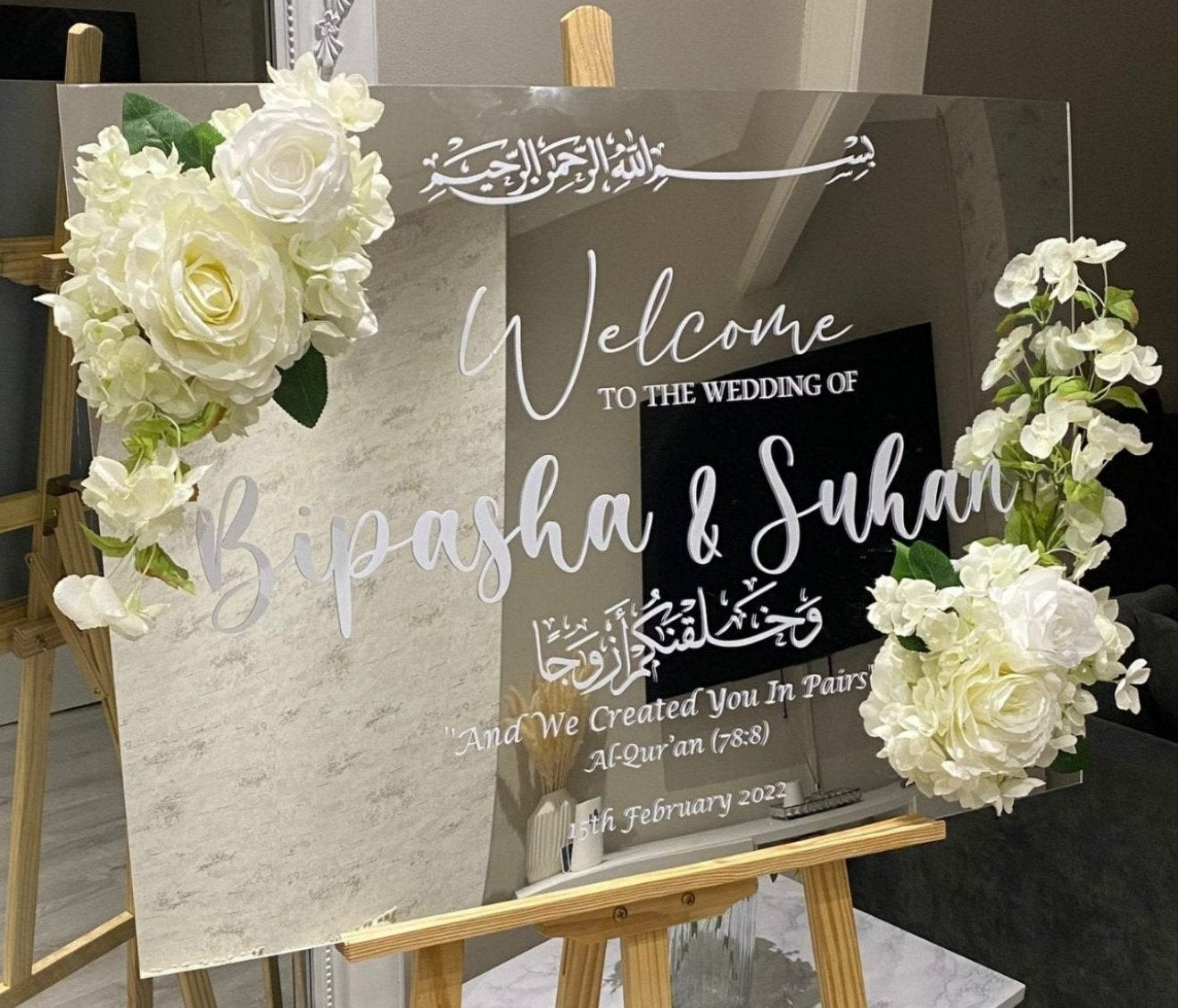 Personalised Painted Brushstroke Effect Clear Acrylic Perspex Welcome ...