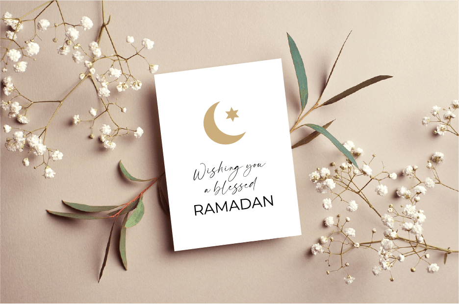 Personalised Ramadan Card 2022 A5 Cards with Black & Gold Envelope - Peaceful Arts